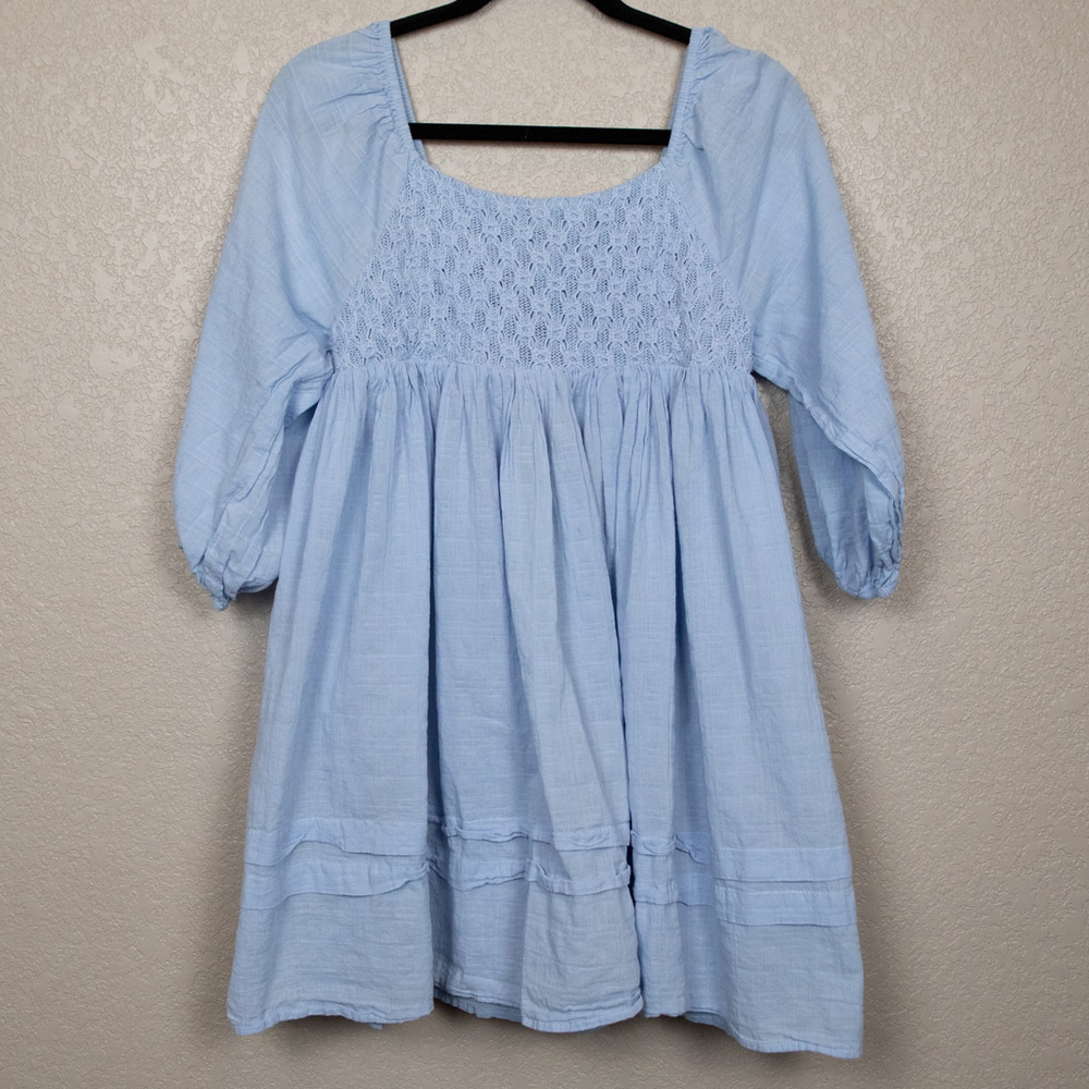 EE:Some blue smocked babydoll dress-S